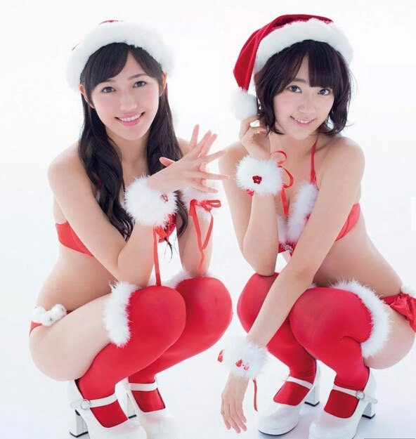 AKB48性感圣诞装扮大秀性感